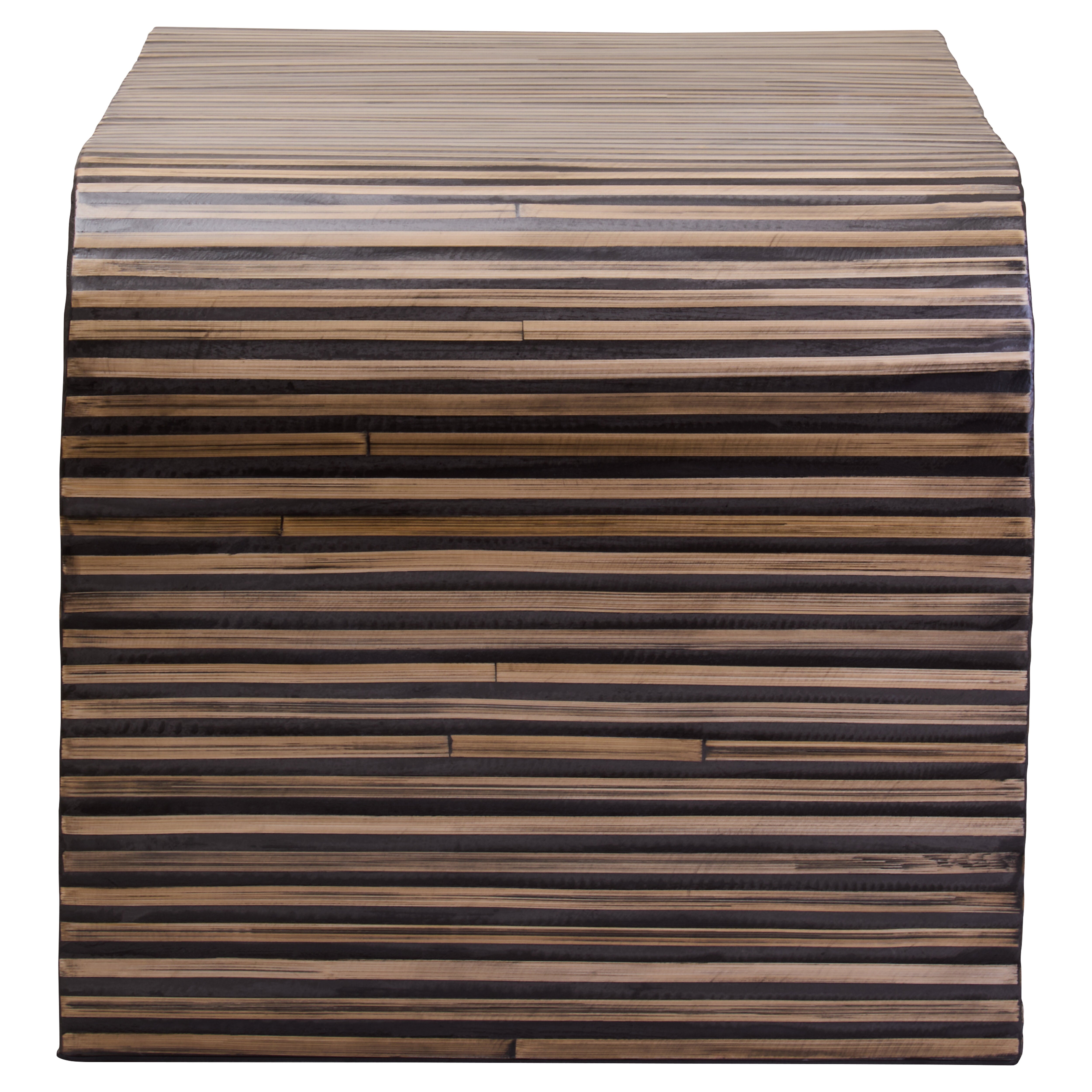 Antibes Bamboo Inlay Curved Coffee Table